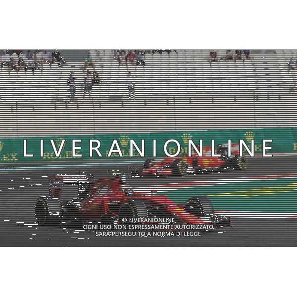 Kimi Raikkonen (FIN) Ferrari SF15-T leads team mate Sebastian Vettel (GER) Ferrari SF15-T. 28.11.2015. Formula 1 World Championship, Rd 19, Abu Dhabi Grand Prix, Yas Marina Circuit, Abu Dhabi, Qualifying Day. AG ALDO LIVERANI SAS ONLY ITALY