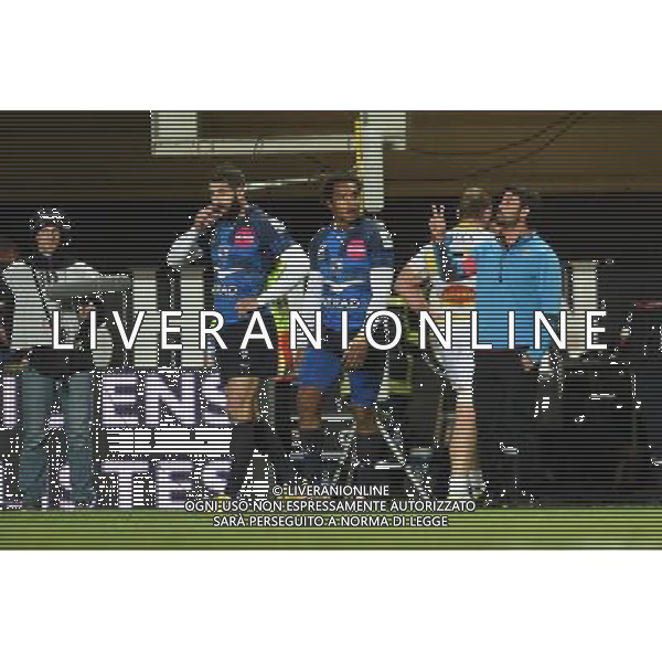 Benjamin Fall / Xavier Garbajosa - 27.11.2015 - Montpellier / La Rochelle - 9e journee de Top 14 Photo : Alexandre Dimou / Icon Sport AG ALDO LIVERANI SAS ONLY ITALY