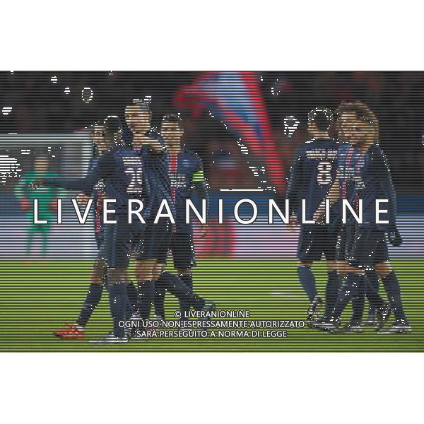 joie PSG / Jean Kevin Augustin / Zlatan Ibrahimovic - 28.11.2015 - PSG / Troyes - 15eme journee de Ligue 1 Photo : Andre Ferreira / Icon Sport AG ALDO LIVERANI SAS ONLY ITALY