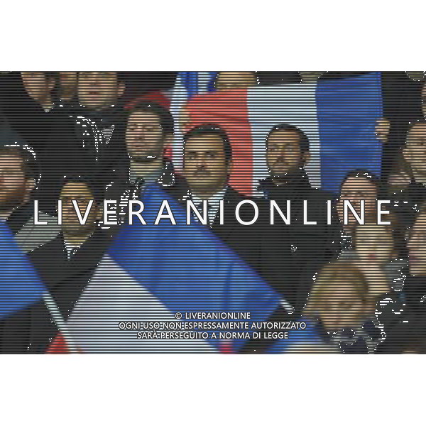 Nasser Al Khelaifi / Tamim ben Hamad Al Thani / Manuel Valls - 28.11.2015 - PSG / Troyes - 15eme journee de Ligue 1 Photo : Andre Ferreira / Icon Sport AG ALDO LIVERANI SAS ONLY ITALY
