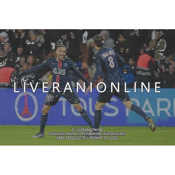 joie PSG / Layvin Kurzawa / Thiago Motta - 28.11.2015 - PSG / Troyes - 15eme journee de Ligue 1 Photo : Andre Ferreira / Icon Sport AG ALDO LIVERANI SAS ONLY ITALY