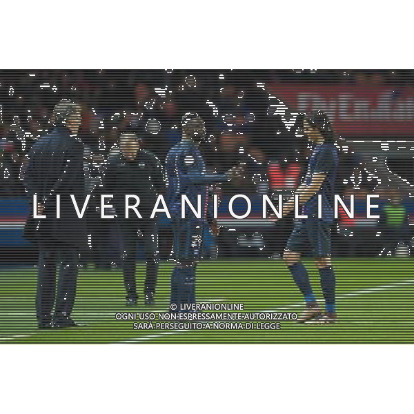 Jean Kevin Augustin / Edinson Cavani / Laurent Blanc - 28.11.2015 - PSG / Troyes - 15eme journee de Ligue 1 Photo : Andre Ferreira / Icon Sport AG ALDO LIVERANI SAS ONLY ITALY