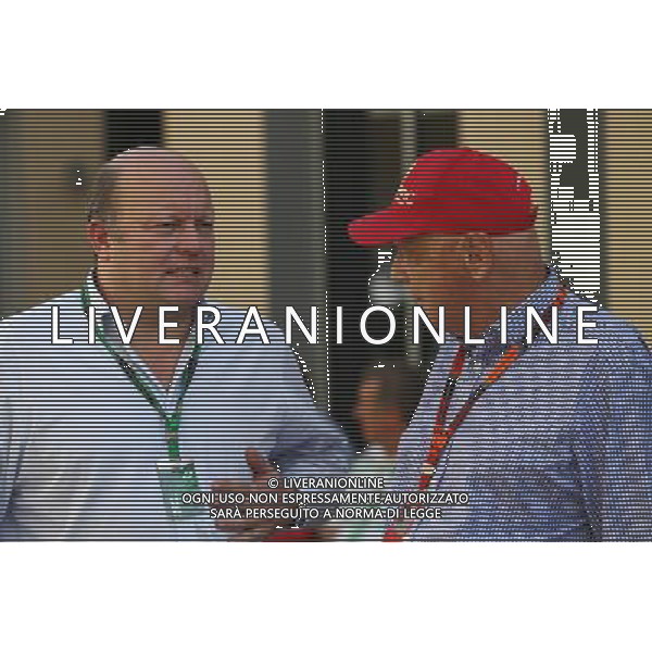 Niki Lauda (AUT) Mercedes Non-Executive Chairman. 29.11.2015. Formula 1 World Championship, Rd 19, Abu Dhabi Grand Prix, Yas Marina Circuit, Abu Dhabi, Race Day. AG ALDO LIVERANI SAS ONLY ITALY