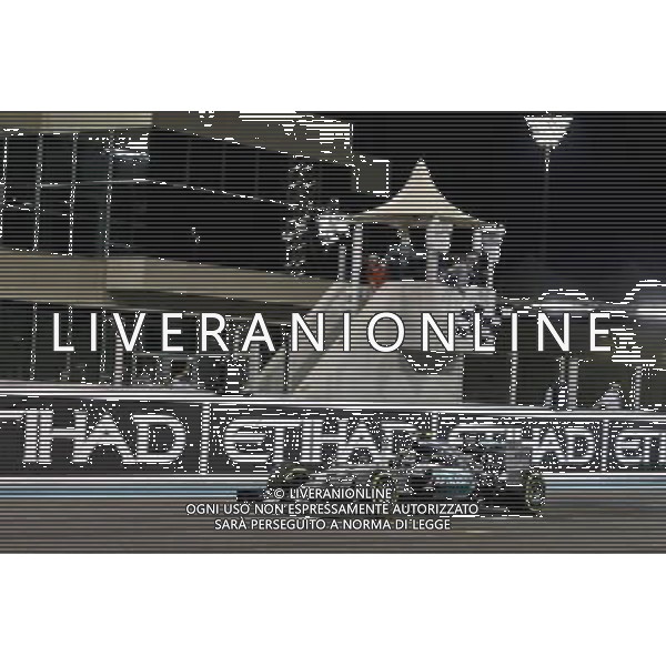 Race winner Lewis Hamilton (GBR) Mercedes AMG F1 W06 celebrates as he takes the chequered flag at the end of the race. 29.11.2015. Formula 1 World Championship, Rd 19, Abu Dhabi Grand Prix, Yas Marina Circuit, Abu Dhabi, Race Day. AG ALDO LIVERANI SAS ONLY ITALY