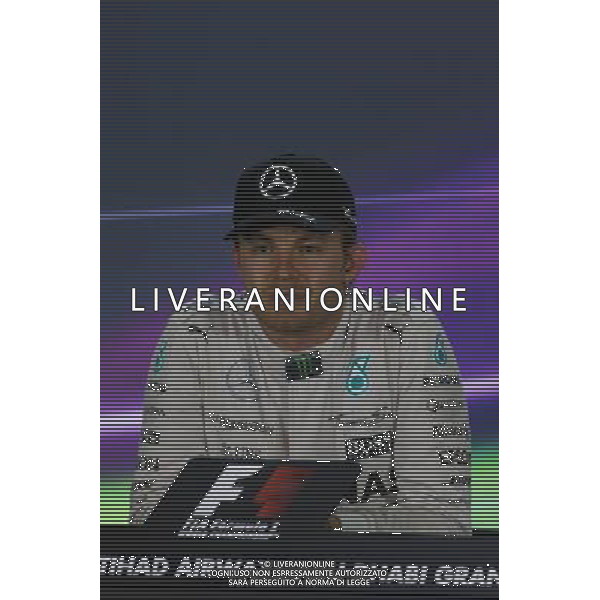Race winner Nico Rosberg (GER) Mercedes AMG F1 in the FIA Press Conference. 29.11.2015. Formula 1 World Championship, Rd 19, Abu Dhabi Grand Prix, Yas Marina Circuit, Abu Dhabi, Race Day. AG ALDO LIVERANI SAS ONLY ITALY