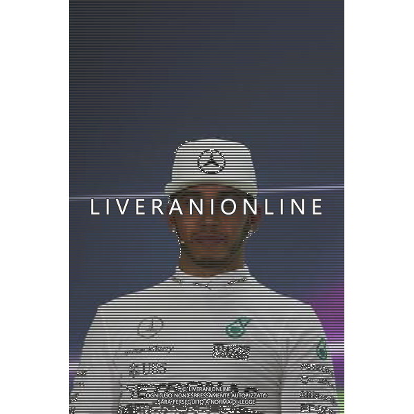 Lewis Hamilton (GBR) Mercedes AMG F1 in the FIA Press Conference. 29.11.2015. Formula 1 World Championship, Rd 19, Abu Dhabi Grand Prix, Yas Marina Circuit, Abu Dhabi, Race Day. AG ALDO LIVERANI SAS ONLY ITALY