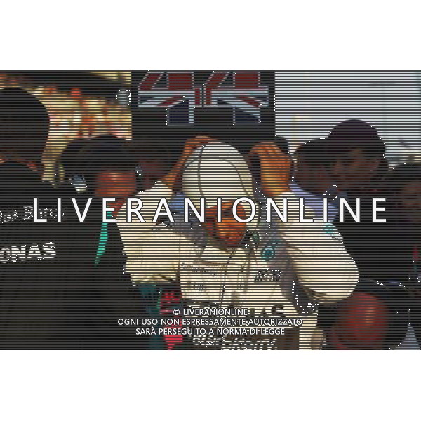 Lewis Hamilton (GBR) Mercedes AMG F1 on the grid. 29.11.2015. Formula 1 World Championship, Rd 19, Abu Dhabi Grand Prix, Yas Marina Circuit, Abu Dhabi, Race Day. AG ALDO LIVERANI SAS ONLY ITALY