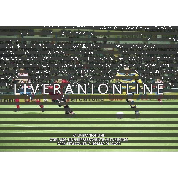 20-04-1999 PARMA ATLETICO MADRID SEMIFINALE DI COPPA UEFA NELLA FOTO GOAL ABEL BALBO AG ALDO LIVERANI SAS