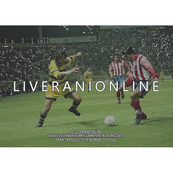 20-04-1999 PARMA ATLETICO MADRID SEMIFINALE DI COPPA UEFA NELLA FOTO DIEGO FUSER-ANTONIO CHAMOT AG ALDO LIVERANI SAS