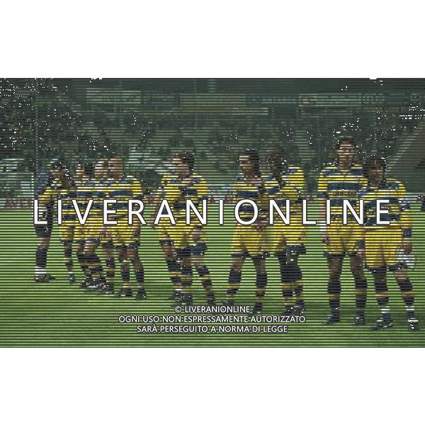 20-04-1999 PARMA ATLETICO MADRID SEMIFINALE DI COPPA UEFA NELLA FOTO FORMAZIONE PARMA AG ALDO LIVERANI SAS