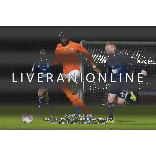Dylan Bahamboula / Florent Mollet - 01.12.2015 - Creteil / Paris FC - 17eme journee de Ligue 2 Photo : Anthony Dibon / Icon Sport AG ALDO LIVERANI SAS ONLY ITALY
