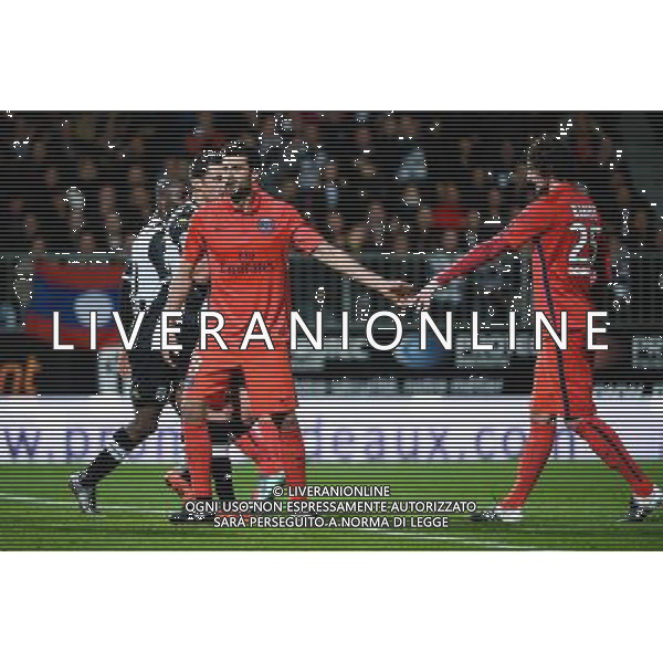 Thiago MOTTA / Adrien RABIOT - 01.12.2015 - Angers / PSG - 16eme journee Ligue 1 Photo : Nolwenn Le Gouic / Icon Sport AG ALDO LIVERANI SAS ONLY ITALY