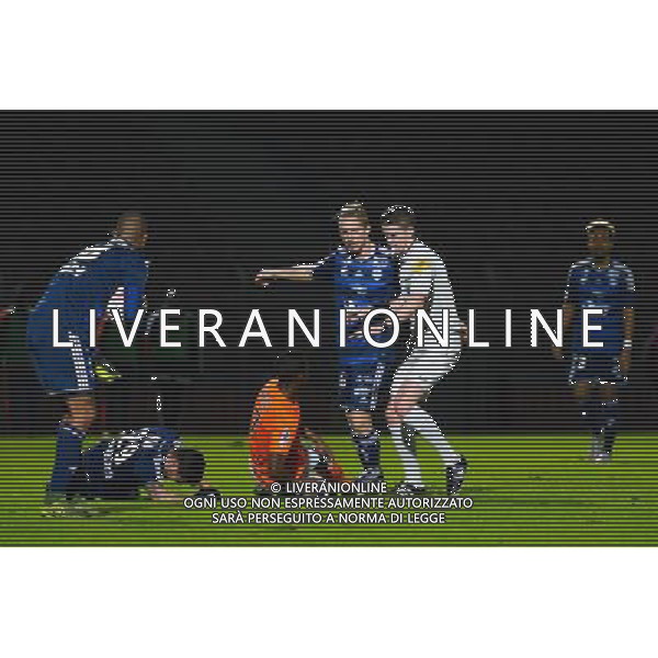 Altercation Boris Mahon de Monaghan / Tiecoro Keita - 01.12.2015 - Creteil / Paris FC - 17eme journee de Ligue 2 Photo : Anthony Dibon / Icon Sport AG ALDO LIVERANI SAS ONLY ITALY