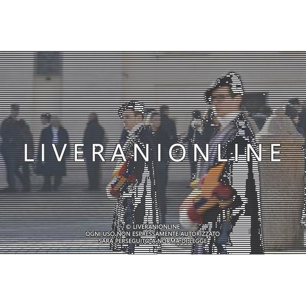 CittÃ  del Vaticano - 02/12/2015 - Piazza San Pietro - Udienza generale del Mercoledi\' - nella foto: Guardie svizzere in piazza /Ph. Corradetti - Ag. Aldo Liverani/ AGENZIA ALDO LIVERANI SAS -