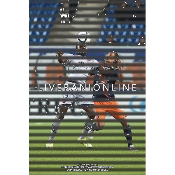 Jacques Zoua / Daniel Congre - 02.12.2015 - Montpellier / Gazelec Ajaccio - 16eme journee de Ligue 1 Photo: Alexandre Dimou / Icon Sport/ AGENZIA ALDO LIVERANI SAS - ITALY ONLY EDITORIAL USE ONLY