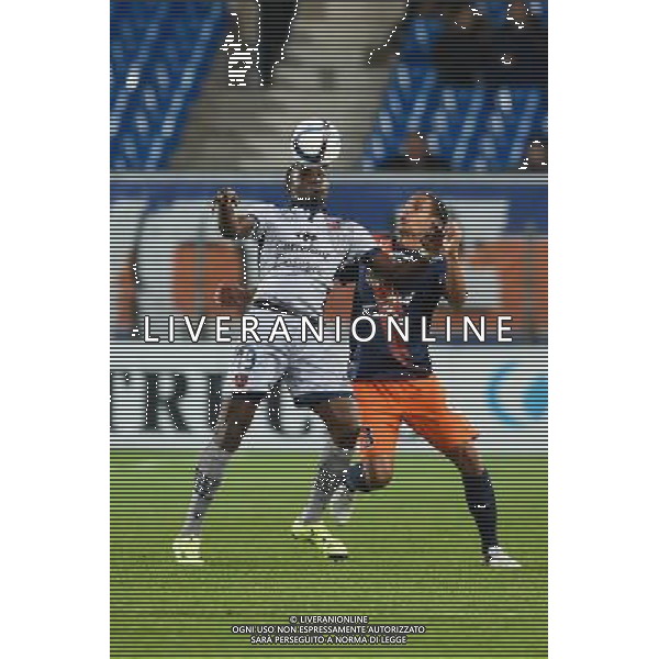 Jacques Zoua / Daniel Congre - 02.12.2015 - Montpellier / Gazelec Ajaccio - 16eme journee de Ligue 1 Photo: Alexandre Dimou / Icon Sport/ AGENZIA ALDO LIVERANI SAS - ITALY ONLY EDITORIAL USE ONLY