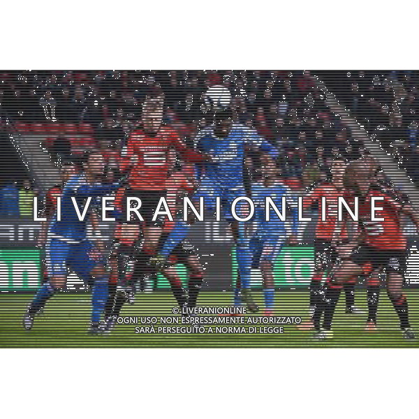 Nicolas NKOULOU / Kamil GROSICKI / Karim REKIK - 03.12.2015 - Rennes / Marseille - 16eme journee Ligue 1 Photo : Nolwenn Le Gouic / Icon Sport AG ALDO LIVERANI SAS ONLY ITALY