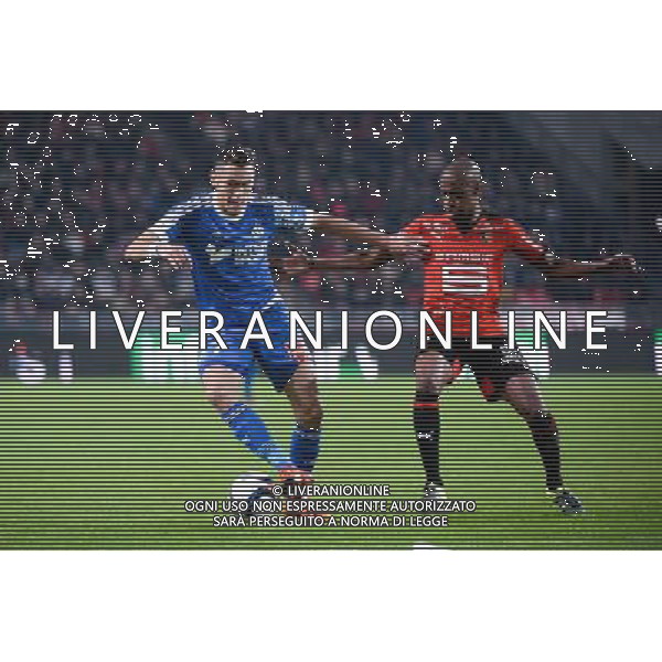 Lucas OCAMPOS / gelson FERNANDES - 03.12.2015 - Rennes / Marseille - 16eme journee Ligue 1 Photo : Nolwenn Le Gouic / Icon Sport AG ALDO LIVERANI SAS ONLY ITALY