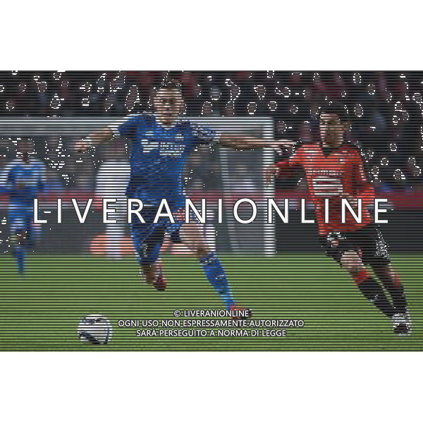 Lucas OCAMPOS / Benjamin ANDRE - 03.12.2015 - Rennes / Marseille - 16eme journee Ligue 1 Photo : Nolwenn Le Gouic / Icon Sport AG ALDO LIVERANI SAS ONLY ITALY