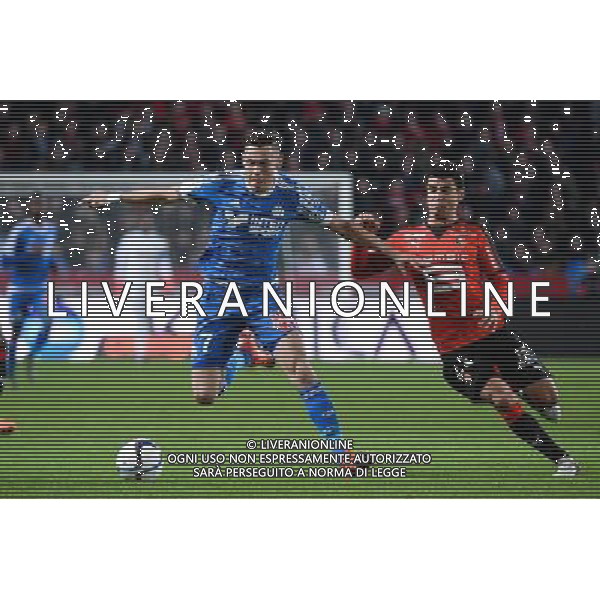Lucas OCAMPOS / Benjamin ANDRE - 03.12.2015 - Rennes / Marseille - 16eme journee Ligue 1 Photo : Nolwenn Le Gouic / Icon Sport AG ALDO LIVERANI SAS ONLY ITALY