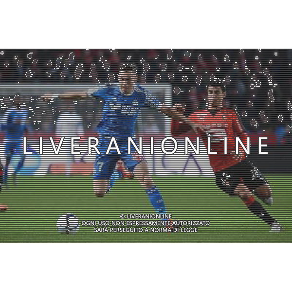 Lucas OCAMPOS / Benjamin ANDRE - 03.12.2015 - Rennes / Marseille - 16eme journee Ligue 1 Photo : Nolwenn Le Gouic / Icon Sport AG ALDO LIVERANI SAS ONLY ITALY