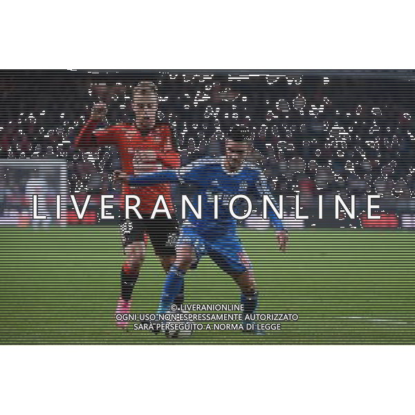Remy CABELLA / Kamil GROSICKI - 03.12.2015 - Rennes / Marseille - 16eme journee Ligue 1 Photo : Nolwenn Le Gouic / Icon Sport AG ALDO LIVERANI SAS ONLY ITALY