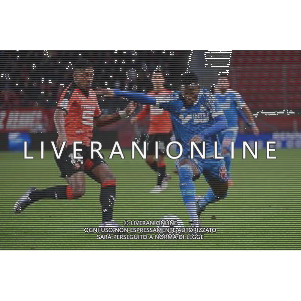 Georges Kevin NKOUDOU / Steven MOREIRA - 03.12.2015 - Rennes / Marseille - 16eme journee Ligue 1 Photo : Nolwenn Le Gouic / Icon Sport AG ALDO LIVERANI SAS ONLY ITALY