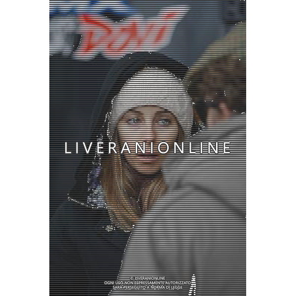 SIC DAY 2015 al Misano World Circuit 5 e 6 Dicembre, nella foto, ALESSANDRA ROSSI, FIDANZATA DI ANDREA DOVIZIOSO, DUCATI, MENTRE PARLA CON IL PADRE DI DOVIZIOSO, ©CLAUDIO ZAMAGNI/AGENZIA ALDO LIVERANI S.A.S.