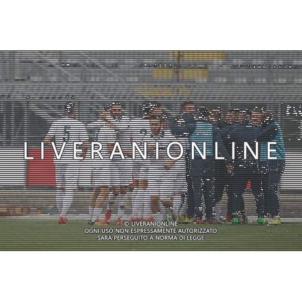 Campionato Lega Pro, Girone B, Rimini vs Santarcangelo, Derby Romagnolo del 05/12/2015, nella foto, FESTEGGIAMENTI DEL SANTARCANGELO, ©CLAUDIO ZAMAGNI/AGENZIA ALDO LIVERANI S.A.S.
