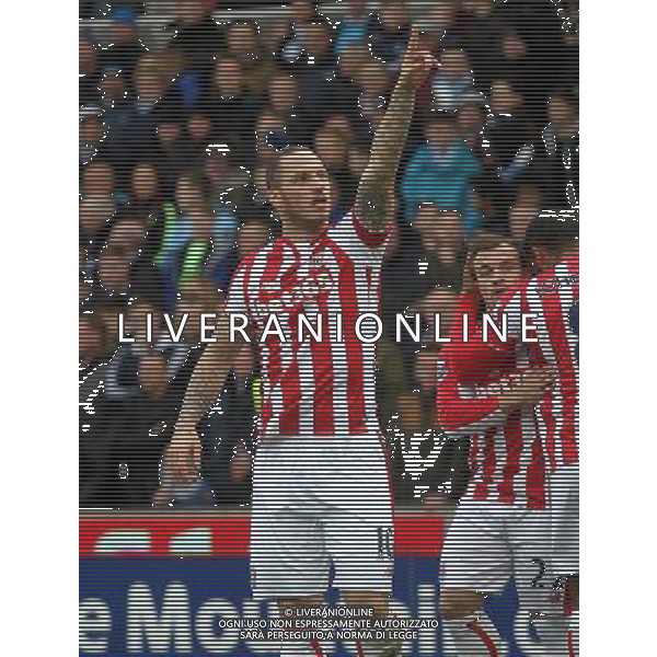Stoke City\'s Marko Arnautovic celebrates scoring his sides first goal Photographer Mick Walker/CameraSport Football - Barclays Premiership - Stoke City v Manchester City - Saturday 5th December 2015 - Britannia Stadium - Stoke © CameraSport - 43 Linden Ave. Countesthorpe. Leicester. England. LE8 5PG - Tel: +44 (0) 116 277 4147 - admin@camerasport.com - www.camerasport.com AG ALDO LIVERANI SAS ONLY ITALY