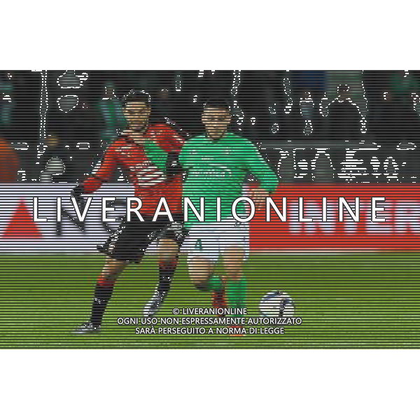 Neal MAUPAY / Pedro MENDES - 06.12.2015 - Saint Etienne / Rennes - 17eme journee de Ligue 1 Photo : Jean Paul Thomas / Icon Sport AG ALDO LIVERANI SAS ONLY ITALY