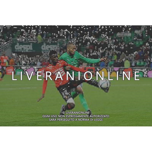 Ousmane DEMBELE / Pierre Yves POLOMAT - 06.12.2015 - Saint Etienne / Rennes - 17eme journee de Ligue 1 Photo : Jean Paul Thomas / Icon Sport AG ALDO LIVERANI SAS ONLY ITALY