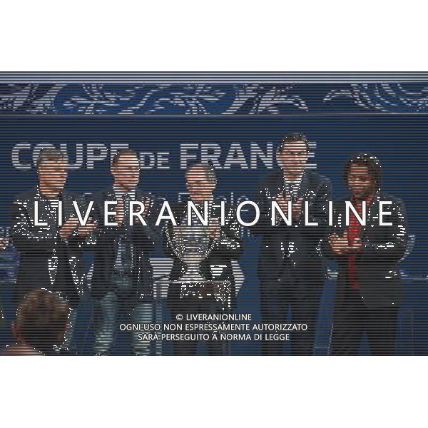 Manuel Amoros / Jean Pierre Papin / Noel Le Graet / Maxime Bossis / Bernard Diomede - 07.12.2015 - Tirage au sort des 32emes de finales de la Coupe de France Photo : Anthony Dibon / Icon Sport AG ALDO LIVERANI SAS ONLY ITALY