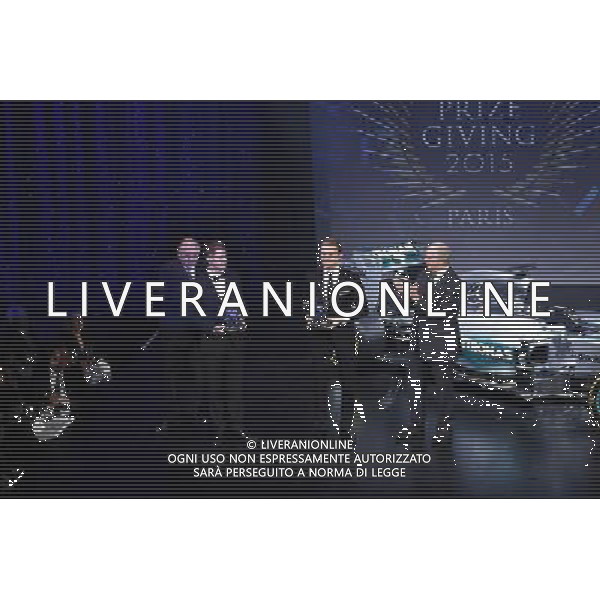 Sebastian Vettel (GER) Ferrari and Nico Rosberg (GER) Mercedes AMG F1. 04.12.2015. FIA Prize Giving, Paris, France. - www.xpbimages.com, EMail: requests@xpbimages.com - Copyright Free image, please credit DPPI/FIA AG ALDO LIVERANI SAS ONLY ITALY