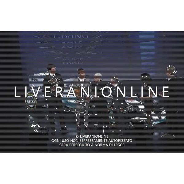 Lewis Hamilton and Toto Wolff with FIA president Jean Todt and Bernie Ecclestone. 04.12.2015. FIA Prize Giving, Paris, France. - www.xpbimages.com, EMail: requests@xpbimages.com - Copyright Free image, please credit DPPI/FIA AG ALDO LIVERANI SAS ONLY ITALY