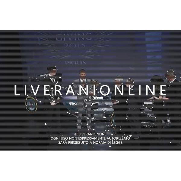 Lewis Hamilton and Toto Wolff with FIA president Jean Todt and Bernie Ecclestone 04.12.2015. FIA Prize Giving, Paris, France. - www.xpbimages.com, EMail: requests@xpbimages.com - Copyright Free image, please credit DPPI/FIA AG ALDO LIVERANI SAS ONLY ITALY