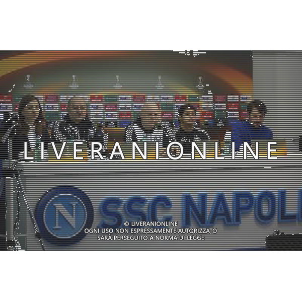 NEAPOL 09.12.2015 KONFERENCJA PRASOWA LEGII WARSZAWA --- LEGIA WARSAW PRESS CONFERENCE IN NAPLES IZABELA KUS STANISLAW CZERCZESOW ADAM MIESZKOWSKI GUILHERME TLUMACZ FOT. PIOTR KUCZA/NEWSPIX.PL --- Newspix.pl/ AGENZIA ALDO LIVERANI SAS - ITALY ONLY EDITORIAL USE ONLY - CONFERENZA STAMPA LEGIA VARSAVIA A NAPOLI 09 DICEMBRE 2015