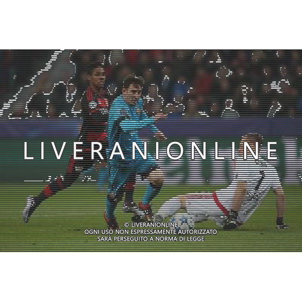firo : 09.12.2015, Fu§ball, CL, Champions League,Saison 2015/2016, Gruppenphase, Bayer 04 Leverkusen - FC Barcellona Lionel MESSI zum 0:1 gegen LENO $worldrights,Es gelten unsere AGB, einsehbar auf www.firosportphoto.de, copyright by firo sportphoto: Coesfelder Str. 207 D-48249 DŸlmen www.firosportphoto.de mail@firosportphoto.de (V o l k s b a n k B o c h u m - W i t t e n ) BLZ.: 430 601 29 Kt. Nr.: 341 117 100 Tel:Ê +49-2594-9916004 Fax:Ê+49-2594-9916005 / AGENZIA ALDO LIVERANI SAS