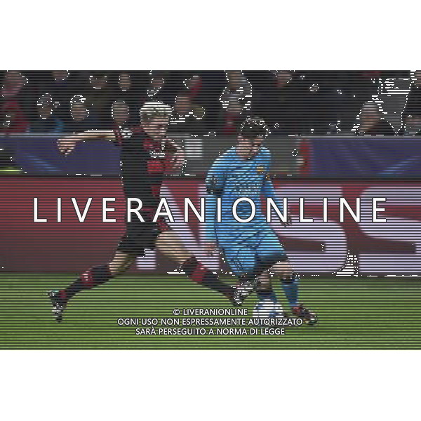 Lionel MESSI / Kevin KAMPL - 09.12.2015 - Leverkusen / Barcelone - Ligue des Champions Photo: WinterPress / Icon Sport/ AGENZIA ALDO LIVERANI SAS - ITALY ONLY EDITORIAL USE ONLY