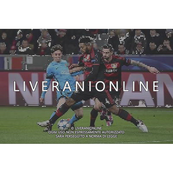 Lionel MESSI / Jonathan TAH / Roberto HILBERT - 09.12.2015 - Leverkusen / Barcelone - Ligue des Champions Photo: WinterPress / Icon Sport/ AGENZIA ALDO LIVERANI SAS - ITALY ONLY EDITORIAL USE ONLY