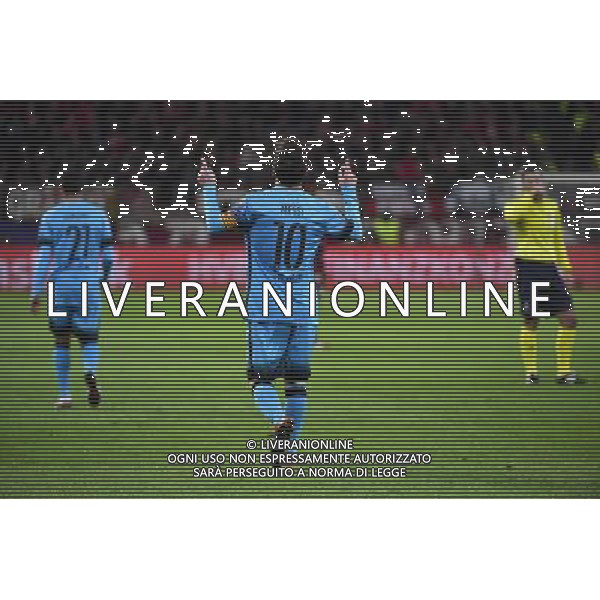 Joie Lionel MESSI - 09.12.2015 - Leverkusen / Barcelone - Ligue des Champions Photo: WinterPress / Icon Sport/ AGENZIA ALDO LIVERANI SAS - ITALY ONLY EDITORIAL USE ONLY