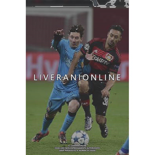 Lionel MESSI / Karim BELLARABI - 09.12.2015 - Leverkusen / Barcelone - Ligue des Champions Photo: WinterPress / Icon Sport/ AGENZIA ALDO LIVERANI SAS - ITALY ONLY EDITORIAL USE ONLY