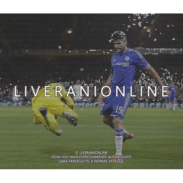 Chelsea\'s Diego Costa brings down FC Porto\'s Iker Casillas and gets booked for this challenge Photographer Craig Mercer/CameraSport Football - UEFA Champions League Group G - Chelsea v FC Porto - Stamford Bridge - London - © CameraSport - 43 Linden Ave. Countesthorpe. Leicester. England. LE8 5PG - Tel: +44 (0) 116 277 4147 - admin@camerasport.com - www.camerasport.com/ AGENZIA ALDO LIVERANI SAS - ITALY ONLY EDITORIAL USE ONLY