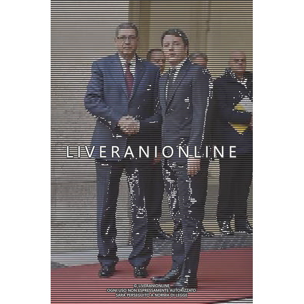  / AG. Aldo LiveraniRoma - 11.12.2015 - Palazzo Chigi - Il Presidente del Consiglio dei Ministri Matteo Renzi riceve il primo ministro della Repubblica tunisina Habib Essid / AG. Aldo Liverani