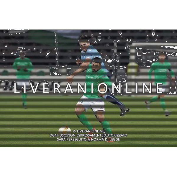 Neal MAUPAY / Wesley HOEDT - 10.12.2015 - Saint Etienne / Lazio Rome - Europa League Photo : Jean Paul Thomas / Icon Sport AG ALDO LIVERANI SAS ONLY ITALY