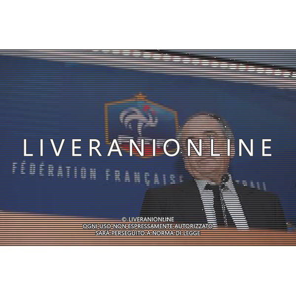 Noel Le Graet - 10.12.2015 - Conference de Presse affaire sextape - Benzema / Valbuena Photo : Andre Ferreira / Icon Sport AG ALDO LIVERANI SAS ONLY ITALY