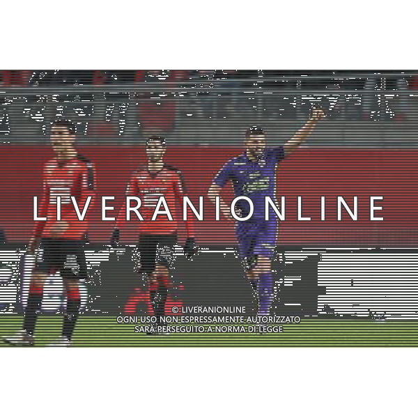 Joie Syam BEN YOUSSEF - 11.12.2015 - Rennes / Caen - 17e journee Ligue 1 Photo : Vincent Michel / Icon Sport/ AGENZIA ALDO LIVERANI SAS - ITALY ONLY EDITORIAL USE ONLY