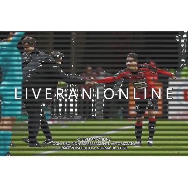Juan QUINTERO / Philippe MONTANIER - 11.12.2015 - Rennes / Caen - 17e journee Ligue 1 Photo : Vincent Michel / Icon Sport/ AGENZIA ALDO LIVERANI SAS - ITALY ONLY EDITORIAL USE ONLY