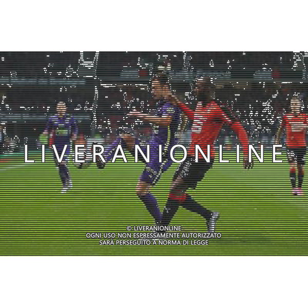 Damien DA SILVA / Giovanni SIO - 11.12.2015 - Rennes / Caen - 17e journee Ligue 1 Photo : Vincent Michel / Icon Sport/ AGENZIA ALDO LIVERANI SAS - ITALY ONLY EDITORIAL USE ONLY