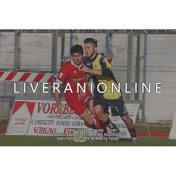 Campionato Lega Pro, Girone B, SANTARCANGELO vs PRATO del 12/12/2015, nella foto,AVIDE ADORNI, INSEGUITO DA MATTEO SERROTTI, Â©CLAUDIO ZAMAGNI/AGENZIA ALDO LIVERANI S.A.S./ AGENZIA ALDO LIVERANI SAS -
